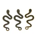 Vintage bronzen slangenhangers met gestippelde textuur voor DIY sieraden maken - Antiek Brons