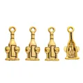 Vintage gold alloy wine bottle and glass charms for DIY jewelry and necklaces - Antique Gold