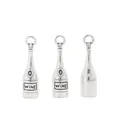 Retro silver alloy wine bottle charms for DIY jewelry making with WINE engraving - Antique Silver