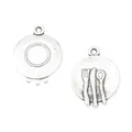 Vintage silver alloy cutlery plate pendants for DIY jewelry making with knife and fork - Antique Silver