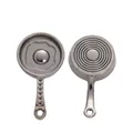 Antique silver frying pan pendants with egg motif for DIY jewelry making sets - Gun Black