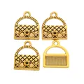Set of 4 vintage gold alloy handbag charms for DIY jewelry making and bag accessories - Antique Gold