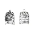 Vintage silver-tone alloy ruler pendant charms for DIY jewelry making and crafting - Antique Silver
