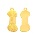 Vintage golden metal yarn ball charm pendant for DIY jewelry and necklace crafting - Gold