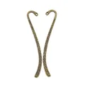 Dettaglio di due segnalibri in lega di zinco bronzo con incisioni floreali vintage - Bronzo Antico