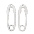 Paire de breloques épingles à nourrice vintage en alliage de zinc pour bijoux DIY - Argent antique