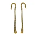 Vintage bronze alloy metal bookmark hook set with intricate embossed floral patterns - Antique Bronze