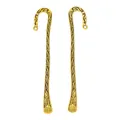 Pair of vintage J-shaped alloy bookmarks with vine patterns and DIY hanging holes - Antique Gold
