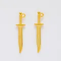 Pair of vintage gold zinc alloy dagger sword pendants for DIY jewelry making and crafts - Gold