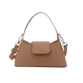 Mini sac baguette femme en similicuir marron clair mat avec bandoulière réglable - Kaki