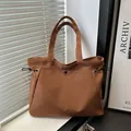 Caramel brown fabric tote bag featuring double handles and side drawstring details - No Pendant / Brown