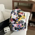 Student casual backpack featuring vibrant pink and blue abstract art graffiti pattern - Abstract Art Graffiti (Pattern 3)