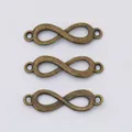 Three pieces of infinity symbol alloy connectors in antique bronze finish for DIY jewelry - Antique Bronze