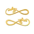 Gold infinity baby letter charm pendant for DIY jewelry making in a 2-piece set - Infinity Baby Style (Gold)