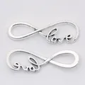 Antique silver infinity love charm pendants in vintage alloy for DIY jewelry making - Antique Silver