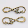 Vintage bronze infinity love charm pendant for DIY jewelry making and craft supplies - Antique Bronze