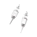 Vintage silver syringe charms in zinc alloy with engraved scale for DIY jewelry making - Antique Silver