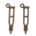Antique bronze crutch pendants in zinc alloy for DIY jewelry and keychain making - Antique Bronze