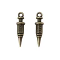 Vintage bronze syringe pendants with engraved numeric scales for DIY jewelry making - Antique Bronze