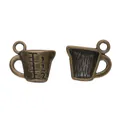 Pair of antique bronze zinc alloy measuring cup charms for DIY jewelry and crafts - Antique Bronze