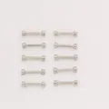 Ten pieces of vintage silver zinc alloy barbell pendants arranged in two neat rows - Antique Silver