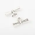 Antique silver zinc alloy graduate scroll charms for DIY jewelry making accessories - Antique Silver