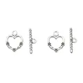 Chiusure a levetta OT a forma di cuore vintage per creazione gioielli argento antico - Argento Antico