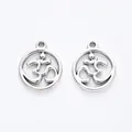 Vintage Silber Om Symbol Anhänger in hohlrundem Design für DIY Schmuckherstellung - Om-Symbol Hohler Runder Anhänger / Antiksilber
