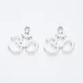 Due ciondoli Om in argento vintage per gioielli fai da te con design minimalista - Argento Antico