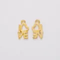 Golden zinc alloy I LOVE YOU heart pendants for DIY necklace and bracelet crafting - Gold