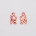 Rose gold LOVE heart metal pendants for DIY jewelry making accessories set - Rose Gold