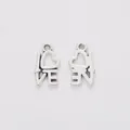Vintage silver zinc alloy I LOVE heart pendant charms for DIY jewelry making - Antique Silver