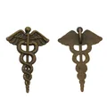 Vintage bronze Caduceus wing snake sword pendant for DIY jewelry making accessories - 30x20 / Antique Bronze