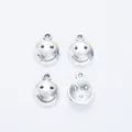 Silver zinc alloy smiley face pendant charm for DIY jewelry making set of 4 - Antique Silver