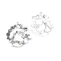 Vintage silver alloy garden charms featuring floral and cat hollow designs for DIY jewelry - Antique Silver