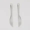 Pair of vintage silver alloy knife pendants for DIY jewelry making and craft projects - Knife Shape