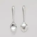 Vintage silver alloy spoon pendants for DIY jewelry making, front and back views - Spoon Shape