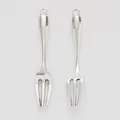 Pair of vintage silver alloy fork pendants with top rings for DIY jewelry making and crafts - Fork Shape