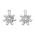 Pendentifs flocon de neige en alliage argenté vintage pour bijoux DIY 2 pièces - Argent Antique