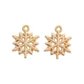 Detailansicht goldener Schneeflocken-Anhänger für DIY-Schmuck mit Verbindungsringen - KC Gold