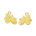 Golden zinc alloy Christmas glove pendants for DIY jewelry making and necklaces - Gold