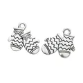 Vintage silver zinc alloy Christmas glove pendants for DIY jewelry and festive crafts - Antique Silver