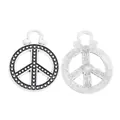 Pendentifs symbole de paix en alliage argenté rétro pour bijoux DIY avec détails - Argent Antique