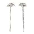 Pair of vintage silver metal hairpins with hollow floral and cloud patterns for Hanfu - Antique Silver