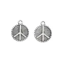 Vintage zilveren vredesteken bedeltjes van legering voor DIY sieraden maken set - Antiek Zilver
