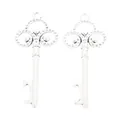 Vintage silver zinc alloy key charms with ornate patterns and bottle opener function - Antique Silver