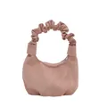 Borsa a mano rosa a nuvola da donna con manico increspato e design a mezza luna - Rosa
