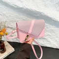 Pink sequin crossbody bag with gold buckle and adjustable strap in synthetic leather - Pink