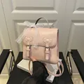 Pink PU leather fashion backpack with bow relief and lace ribbon for women style - Pink