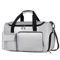Borsa da viaggio grigio argento capiente, impermeabile con tracolla nera regolabile - Taglia unica / Grigio chiaro